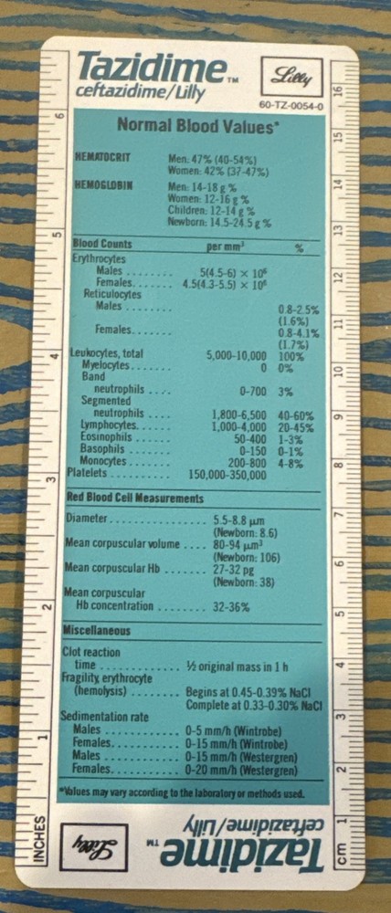 Tazidime Ruler Lilly Drug Rep Swag Pharmaceuticals Vtg 1987 Pharma Ad