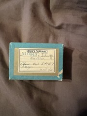 Vintage Long’s RX Medicine Prescription Pill Box With Pharmacy Label & Gum 1960