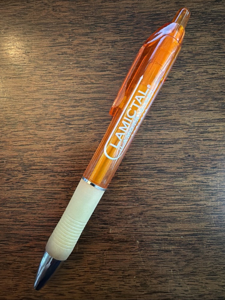 Rare Lamictal GSK Medical Drug Rep Pharmaceutical Pen Orange GlaxoSmithKline