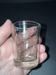 Vintage MEINECKE & CO NEW YORK Medicine Dose Glass Shot Glass, Embossed Clear