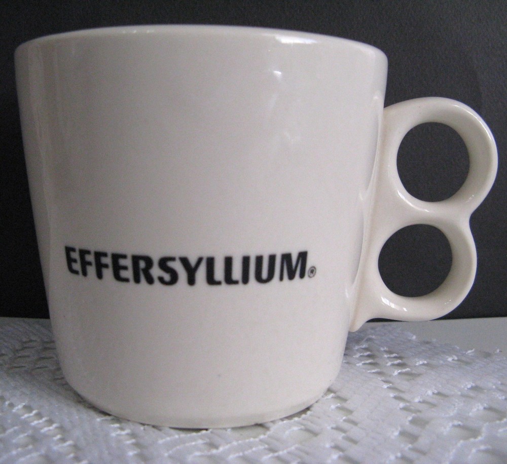 EFFERSYLLIUM Laxative Vtg 1960s Mug Drug Rep Promo Mount Clemens Trigger Handle