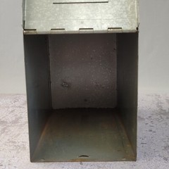 Vtg Gray Green Metal File Pharmacy Prescription Box Industrial Lift Top 9.5x6x5