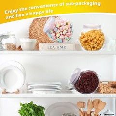 Sunnyray 8 Pcs 51 oz Plastic Candy Jars with Lids Plastic Candy Jars for Cand…