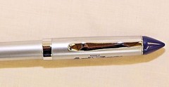 Pharmaceutical Heavy Metal Arixtra Pen Brushed Silver with Blue Comfort Grip NEW