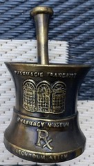 Schering Brass Mortar & Pestle 15th Edition Louis DuFilho Jr Vintage 1997 EUC