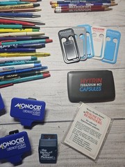 Vintage Pharmaceutical Medical Rep Lot – Pens, Clips, Calculator, Pencils, Paper