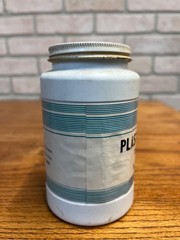 Vintage Kent Drug Company Plaster Paris Plastic Jar Can w/ Contents