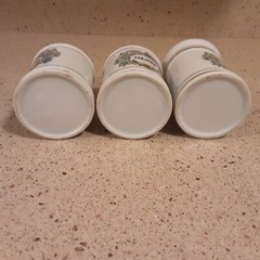 Set of 3 Vintage Ceramic Apothecary Pharmacy Jars with Lids