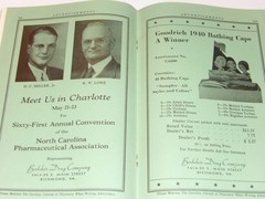 VTG 1940 DRUGGIST CONVENTION SOUVENIR BOOK! CHARLOTTE, NC! ADS/HOTELS/PICTURES!