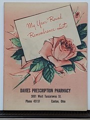 1950s VTG Davies Prescription Pharmacy Reminder Booklet Canton Ohio
