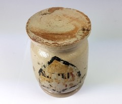 5 Rare Pharmacy Vessels / Cups, Ceramic, Southern Germany, About 1850 AL479