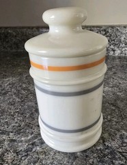 VTG Pharmacy Jar Darvon Compound-65 Custard Glass Apothecary Jar with Lid