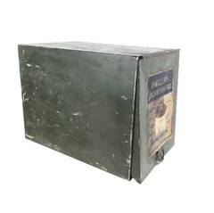 Vintage Phillips Prescription Metal File Box Columbia Drug Co 7.5 x 5.5 x 5.5″