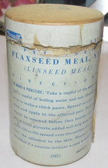 Vintage Rexall Cardboard Container Paper Label Flexseed Meal Medical Doctor