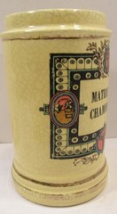 VINTAGE CERAMIC POTTERY APOTHECARY JAR W/LID MATRICARIA CHAMOMILLA PHARMACY