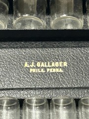 Vintage A.J. Gallaber Glass Vial Salesman Sample Kit Case Phila PA Apothecary