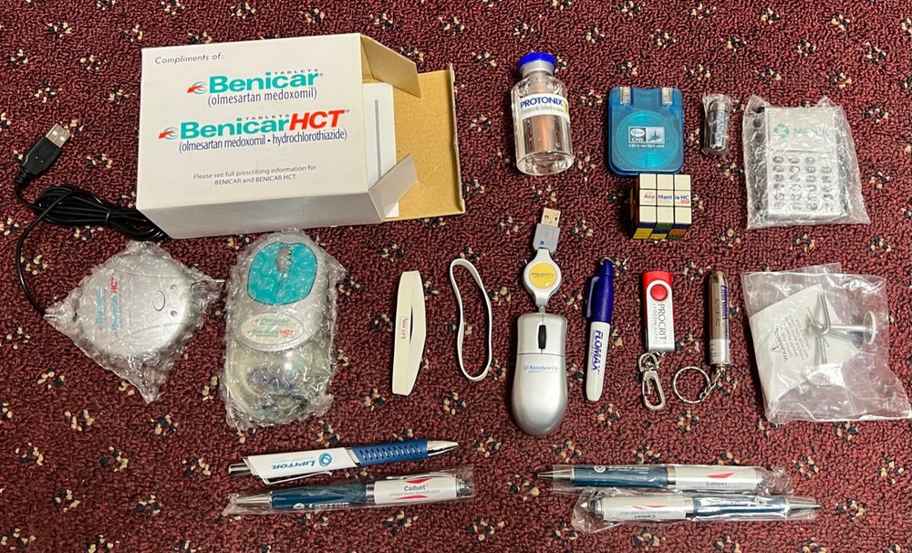 Pharmaceutical Advertising drug rep promotional collectible pens toys disk RARE!