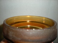 Vintage Amber Yellow Moon & Star Glass Canister Apothecary Jar 11.5″ LE Smith