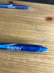 Lot of 3 ACIPHEX Drug Rep Pharmaceutical COLLECTIBLE Clicker Pens Rubber Grip