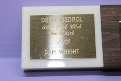 1969 Depo-Medrol Drug Marble Pen Stand & Holder w/ Plaque – 300 Vial Club Award