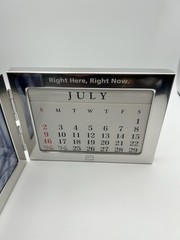 Drug Rep Metal Perpetual Calendar Photo Frame ‚Right Here Right Now‘ Abbott Labs