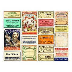 41 Colorful Apothecary Sticker Labels, Halloween Medicine Cabinet, 2 Sheets, e16