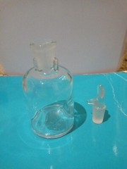 Vintage Tcw 150ml Glass Jar With Stopper medicine laboratory Medical Container