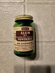 Apothecary McKesson’s Green Jar 2oz Alum, NF POWDERED (C1950’s), Empty