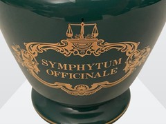 Eli Lilly Green Herbal Ceramic Apothecary Symphytum Officinale Jar 18-224 Vtg