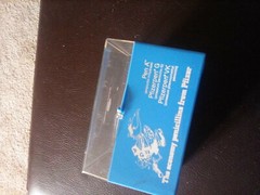 Pfizer advertisement plastic box , vintage holds 3 x 5 cards