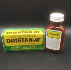 NOS 80’s Vintage Dristan-AF Aspirin Free Medicine 50 ~ Plastic Bottle HTF Rare