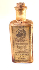 TERPENTIN OIL,Glass Apothecary Clear Jar, Dr. Schoenfeld-Duseldorf, 50ml, 1930’s