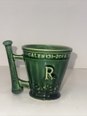 Vintage McCoy Schering Coricidin Pharmacy RX Green Ceramic Apothecary Mortar Mug