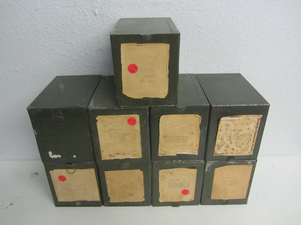 Lot of 9 Vintage Metal Drug Medical Pharmacy Prescription File Boxes 8 Inserts