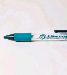 Vintage Pfizer Lipitor Translucent Teal Click Ballpoint Pen Drug Rep Pharmacy