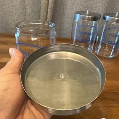 3 GRAFCO Glass Sundry Jars Medical Apothecary Doctor Bandage Cotton Tongue BLUE