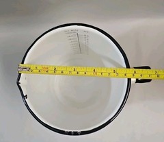 Vintage Enamelware Pitcher White Black Medical Measuring Cup 2000 cc 64 Oz. L@@K
