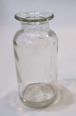 Vintage 40s Clear Glass Small 3″ Pharmaceutical Bottle Pharmacy Chemical Medical