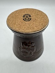 Vintage SCHERING Brown Ceramic Mortar Apothecary Pharmacy RX With Pestle