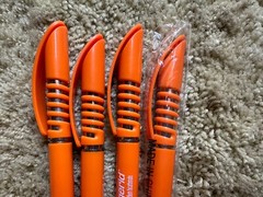 Orange Zegerid Drug Rep Pharmaceutical Promo Pens Spring Coil Clicker Lot of 4