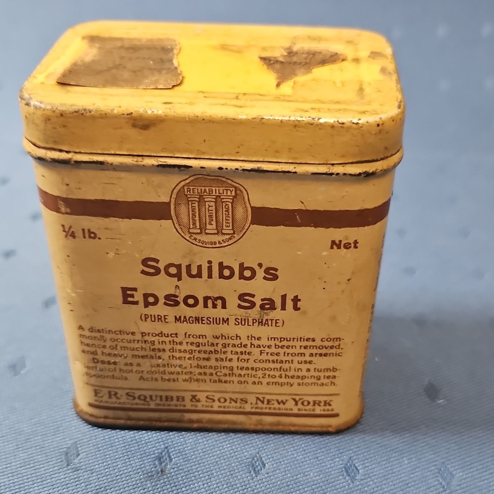 E.R. Squibb & Sons Squibb’s Epsom Salt Pure Magnesium Sulphate 1/4 lb Tin
