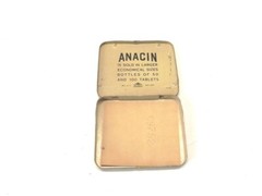 VINTAGE WHITEHALL PHARMACAL CO. ANACIN TABLETS YELLOW EMPTY TIN NO TABLETS USED