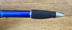 AndroGel Heavy Metal Blue Click Style „Gel“ Ink Pen Doctor Office Giveaway RARE