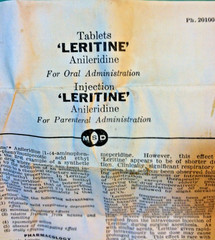 1960 🔥LERITINE🔥 Anileridine EMPTY Opiate Medicine Pharmacy Drugs Glass Bottle