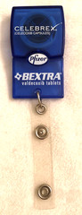Vtg Pfizer Celebrex Bextra Badge Reel ID Card Holder w/ Clip Drug Rep Promo HTF