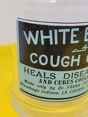 Vintage Glass Jar White Beaver’s Cough Cream Medicine Lacrosse WI Indians RARE