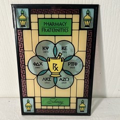 Vintage Schering Pharmacy Stained Glass Advertising Sign
