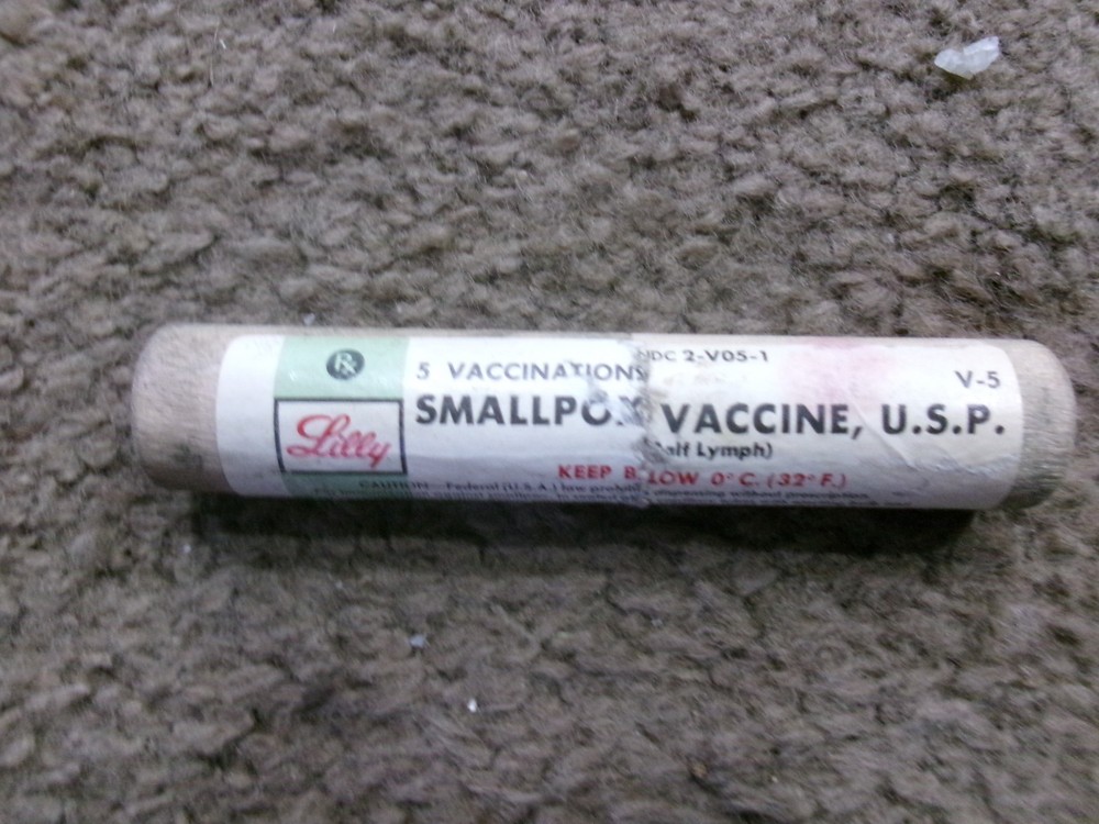LILLY SMALL POX VACCINE RX CONTAINER EMPTY