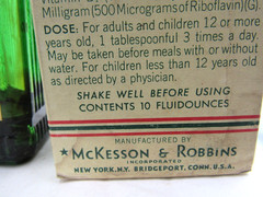 WVA – 1930’s McKesson & Robbins Pursin Bridgeport Conn New York 8″ Green Bottle