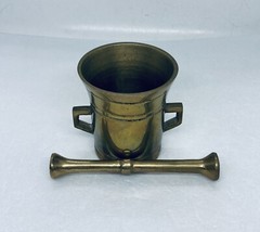 Antique 1940s Brass Mortar & Pestle Pharmacy Drug Store Apothecary Medicine 36